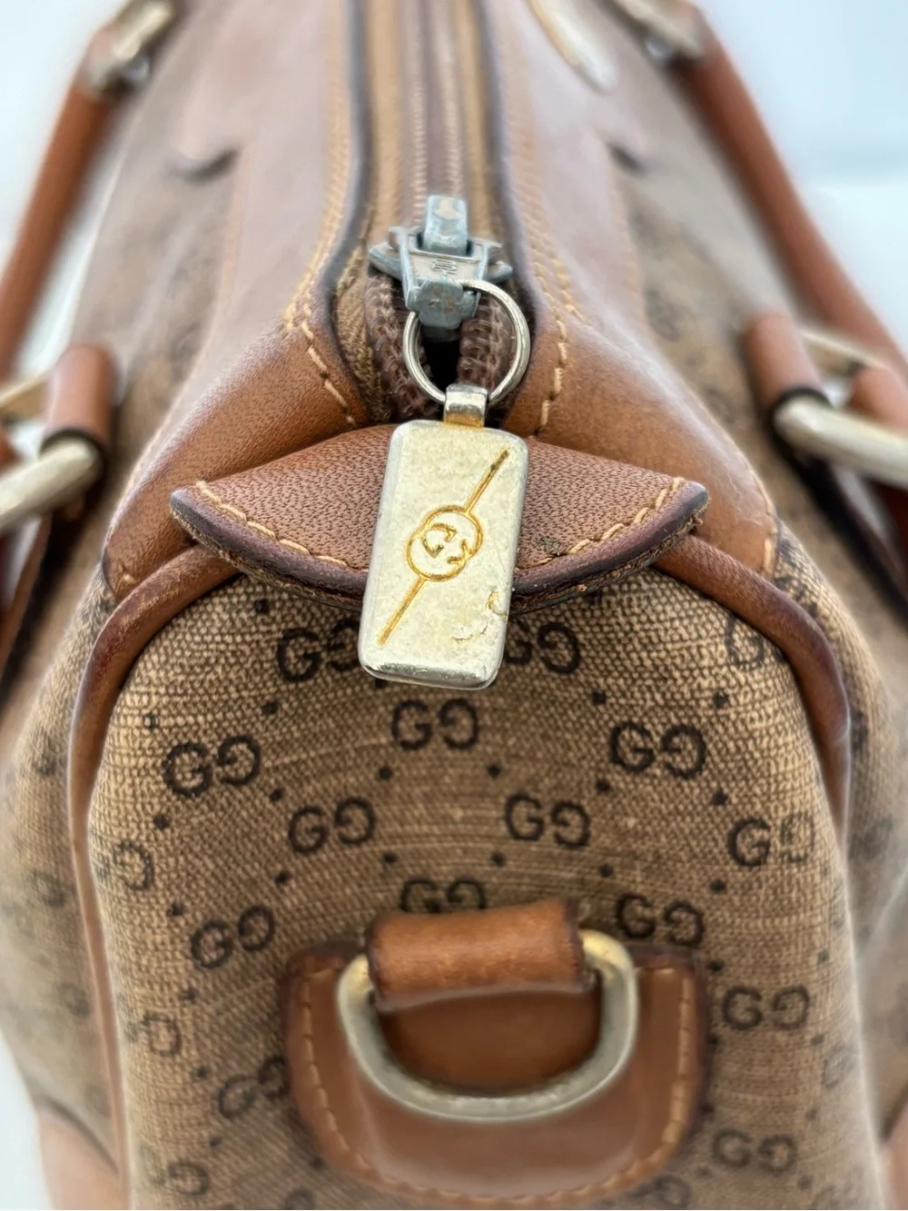 Vintage Gucci GG Monogram Boston Satchel Bag